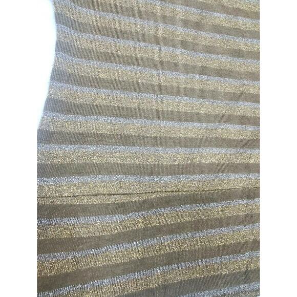 Urban Mango Gold Silver Brown Sweater 3/4 Sleeve Top Shirt Medium M Outfitter - Picture 2 of 7